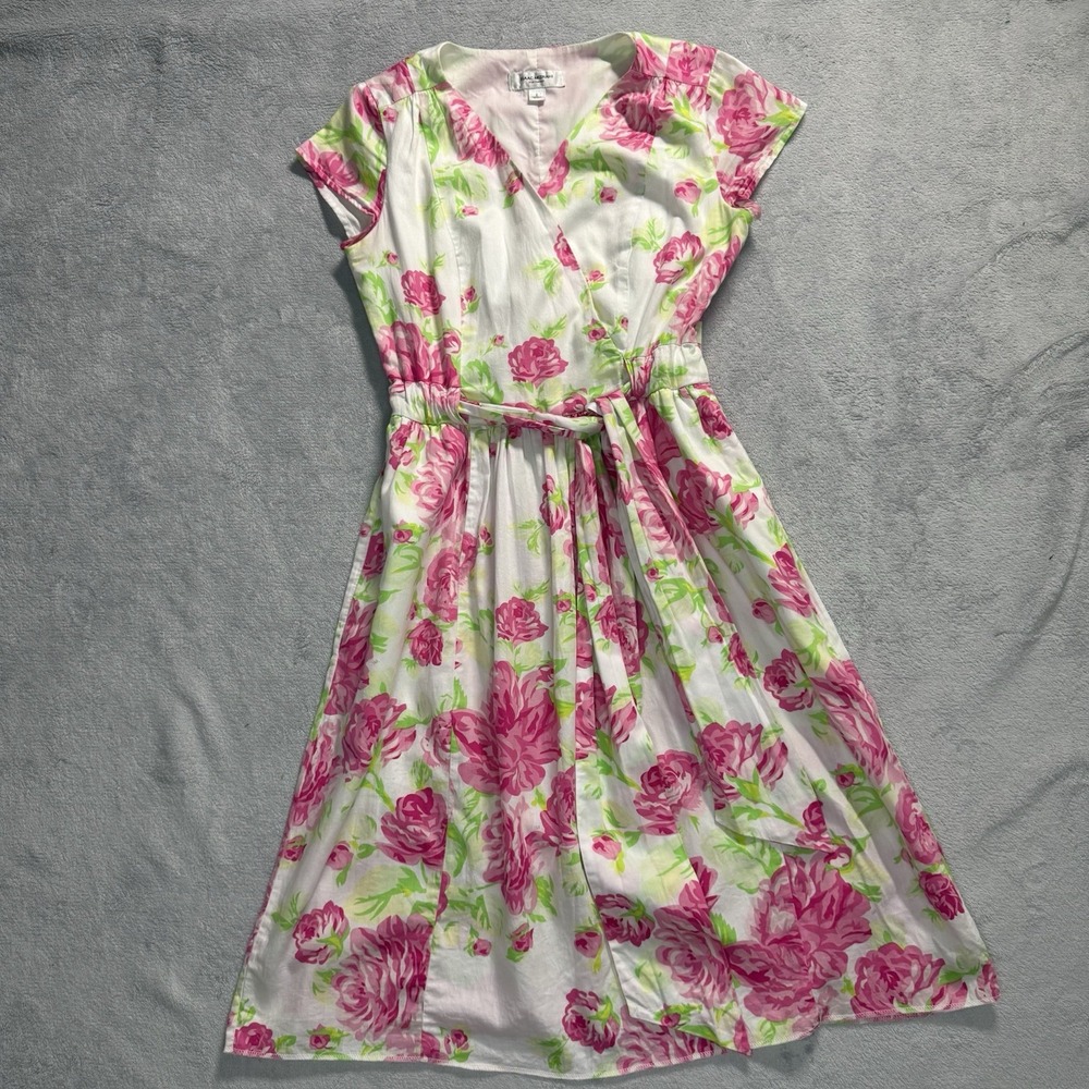 Isaac Mizrahi for Target Dress Size 2 Pink Rose Floral Cotton Fit Flare Y2K